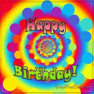 Happy birthday greeting card rainbow