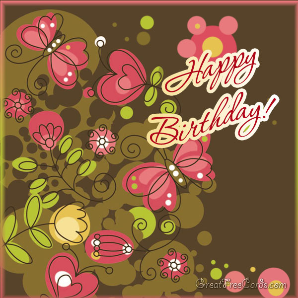 Happy birthday greeting card retro